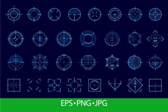 Aim Pointer UI: Futuristic HUD Target Design Assets