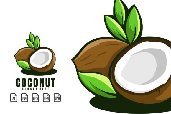 Coconut Mascot Logo for Sport, Gaming, and Apparel