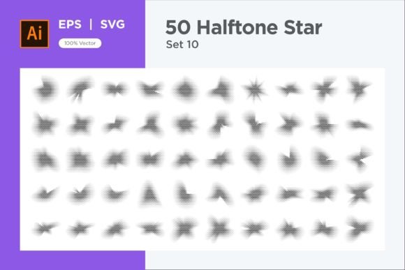 Finding the Right Texture With Stars Shape Halftone Background 50-10