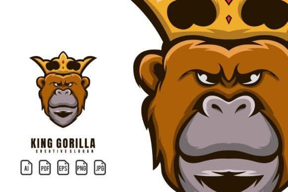 King Gorilla Mascot Logo: Bold Vector Design