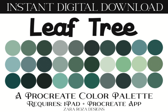 Leaf Tree Procreate Color Palette: 30 Earthy Swatches