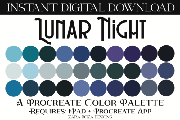 Lunar Night Procreate Color Palette