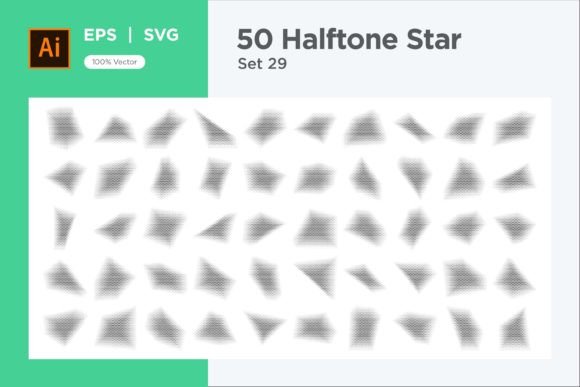 Mastering Visual Depth with Stars Shape Halftone Background 50-29