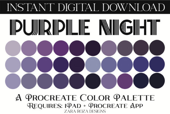 Purple Night Procreate Color Palette: Unlocking Moody Magic and Retro Charm