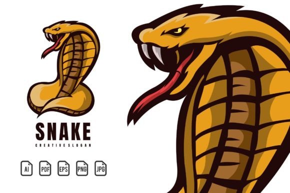 Snake Mascot Logo: Editable Vector for Gaming, Sport & Apparel