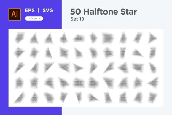 Stars Shape Halftone Background 50-19: From Asset to Finished Design