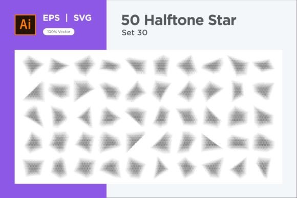 Stars Shape Halftone Background 50-30