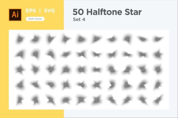 Stars Shape Halftone Background 50-4
