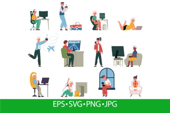 The Double Life of a Young Gamers Vector Set
