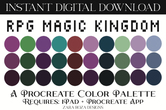 Unlock Your Digital Artistry with the RPG Magic Kingdom Procreate Palette