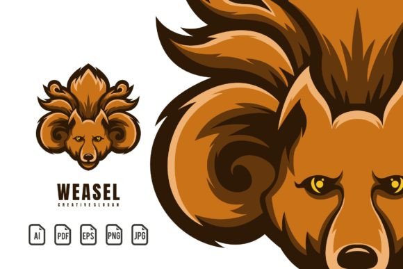 Weasel Mascot Logo: A Bold Editable Brandmark